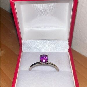 Montana Sapphire Gemstone platinum ring